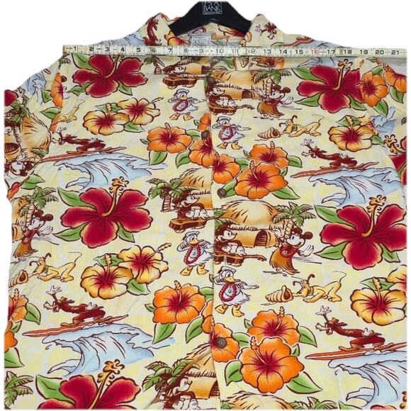 Disney Parks button down Shirt Mens Large Floral Vacation all over print Hawaii - Picture 5 of 5